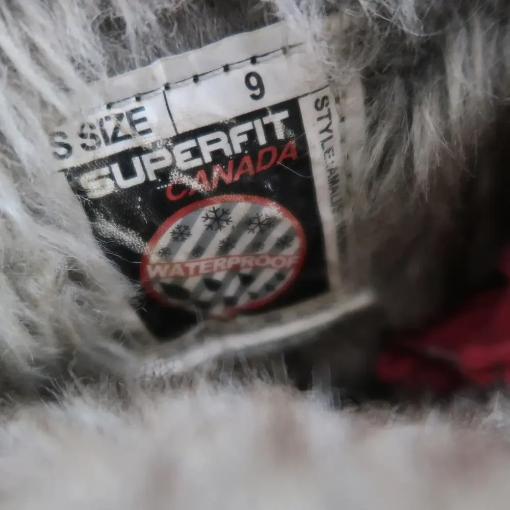Superfit Boots Womens 9 Winter Lace Up Water Resistant Faux Fur Outdoor Anyx
